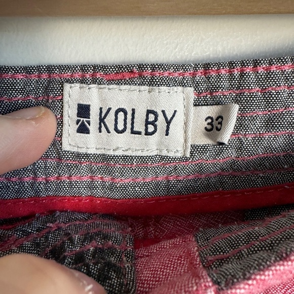 KOLBY‎ Men's Red Chino Casual Walking Shorts 100% Cotton Size 33 Vacation Resort - Picture 4 of 13